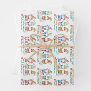 Verspielte Wünsche für eine gemütliche Festtagszei Geschenkpapier Set