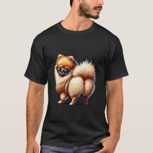 Verspielte Zeichentrick-Illustration eines Pomeran T-Shirt