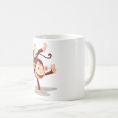 Verspielter Affe beim Handstand Süßes Tier Kaffeetasse (VorderseiteRechts)