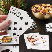 Verspielter Affe beim Handstand Süßes Tier Spielkarten (In Situ)
