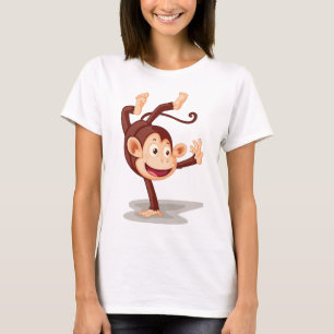 Verspielter Affe beim Handstand Süßes Tier T-Shirt