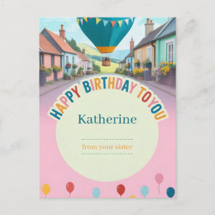 Verspielter Alles Gute zum Geburtstag Gruß mit Luf Postkarte