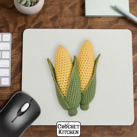 Verspielter Chic Oma's Garden Modern Crochet Corn Mousepad