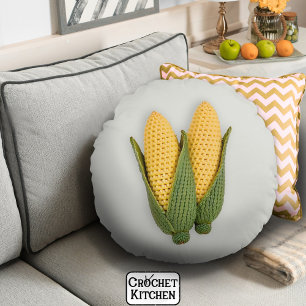Verspielter Chic Oma's Garden Modern Crochet Corn Rundes Kissen