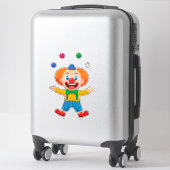 Verspielter Clown springt mit hellen Bällen Aufkleber (Koffer)