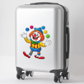 Verspielter Clown springt mit hellen Bällen Aufkleber (Koffer)