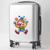 Verspielter Clown springt mit hellen Bällen Aufkleber (Koffer)