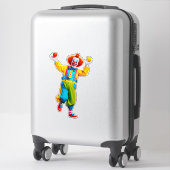 Verspielter Clown springt mit hellen Bällen Aufkleber (Koffer)