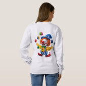 Verspielter Clown springt mit hellen Bällen Sweatshirt (Schwarz voll)