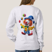 Verspielter Clown springt mit hellen Bällen Sweatshirt (Rückseite)