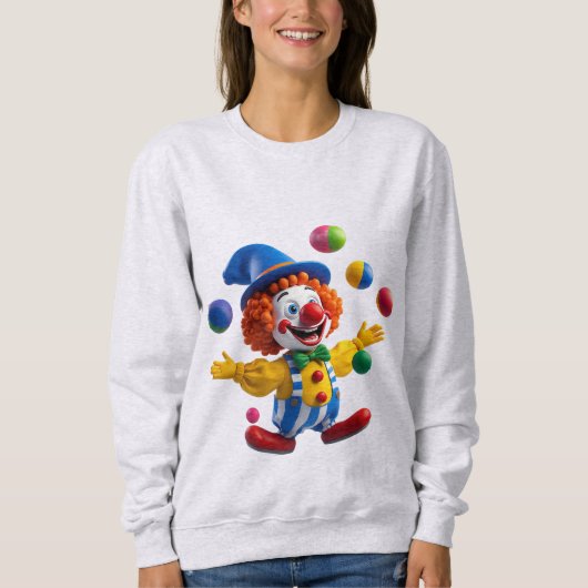 Verspielter Clown springt mit hellen Bällen Sweatshirt (Vorderseite)
