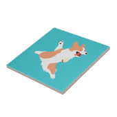 Verspielter Corgi Fliese (Seite)