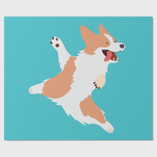 Verspielter Corgi Geschenkpapier (Flach)