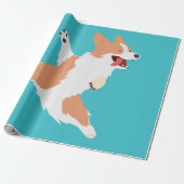 Verspielter Corgi Geschenkpapier (Ungerollt)