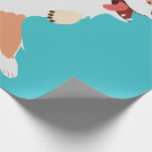 Verspielter Corgi Geschenkpapier (Ecke)