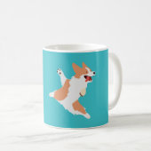 Verspielter Corgi Kaffeetasse (VorderseiteRechts)