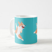 Verspielter Corgi Kaffeetasse (Vorderseite Links)