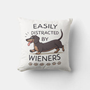 Verspielter Dachshund-Hund Lustige Cartoon-Kunst Kissen