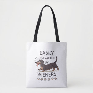Verspielter Dachshund-Hund Lustige Cartoon-Kunst Tasche