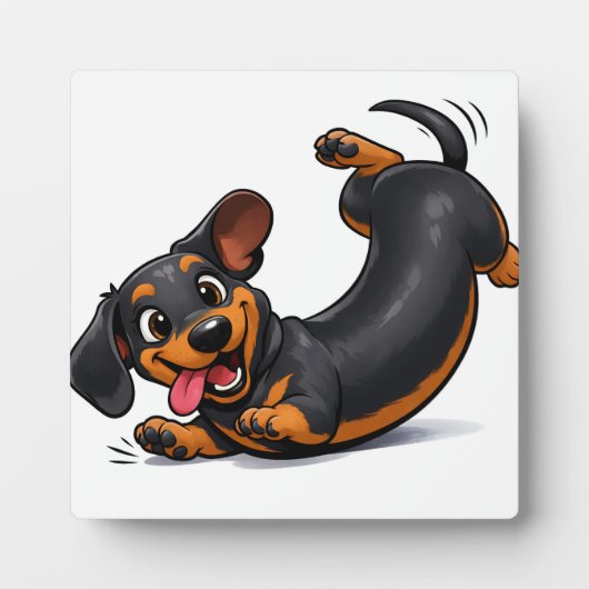 Verspielter Dachshund-Welpe Fotoplatte (Vorderseite)