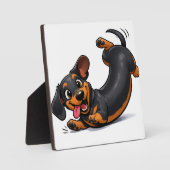 Verspielter Dachshund-Welpe Fotoplatte (Vorderseite)