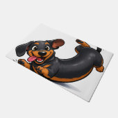 Verspielter Dachshund-Welpe Fußmatte (Schrägansicht)