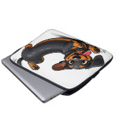 Verspielter Dachshund-Welpe Laptopschutzhülle (Vorne Knopf)