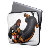 Verspielter Dachshund-Welpe Laptopschutzhülle (Vorderseite Links)