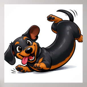 Verspielter Dachshund-Welpe Poster