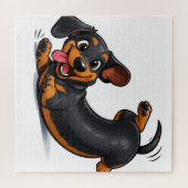 Verspielter Dachshund-Welpe Puzzle (Horizontal)