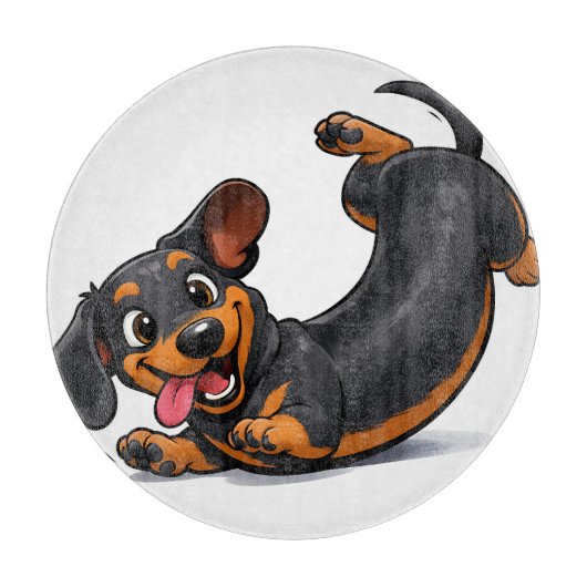 Verspielter Dachshund-Welpe  Schneidebrett (Vorderseite)