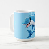 Verspielter Delfin Kaffeetasse (Vorderseite Links)