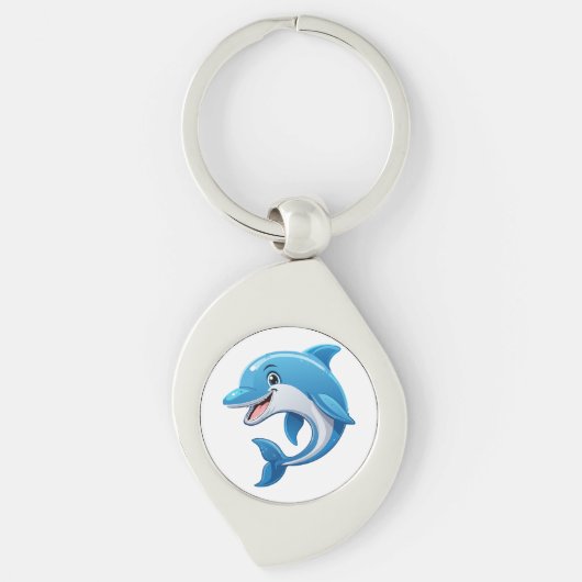 Verspielter Delfin Schlüsselanhänger (Vorderseite)