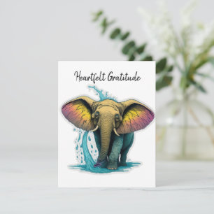 Verspielter Elefant Dankeskarte
