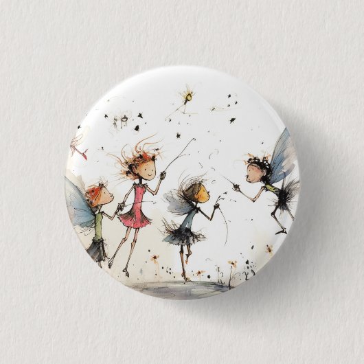 Verspielter Feenknopf, Abzeichen, Stift süß Button (Vorderseite)