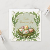 Verspielter Frohe Ostern Gruß Karte (Vorderseite/Rückseite Beispiel)