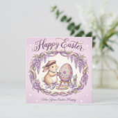 Verspielter Frohe Ostern Gruß Karte (Stehend Vorderseite)