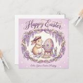 Verspielter Frohe Ostern Gruß Karte (Vorderseite/Rückseite Beispiel)