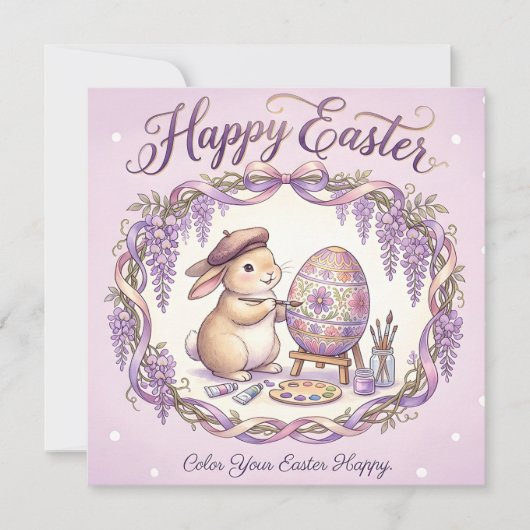 Verspielter Frohe Ostern Gruß Karte (Vorderseite)