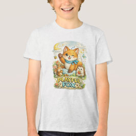 Verspielter Fuchs Tri-Blend Shirt