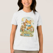 Verspielter Fuchs Tri-Blend Shirt (Vorderseite)