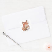 Verspielter Fuchswelpe in Herbstfarben Sticker (Umschlag)