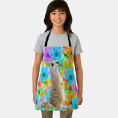 Verspielter Garten: Meerkat Amid Tribfarbene Blüte Schürze (Insitu)