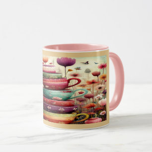 Verspielter gestapelter Blumen-Tassenkunst-Becher Tasse