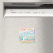 Verspielter Giraffe-Erster-Geburtstag-Wunder Magnet (In Situ (Geschirrspüler))