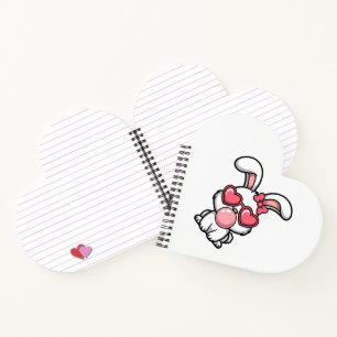 verspielter Kawaii-Hase mit Kaugummiblase Notizblock