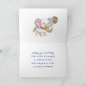 Verspielter Marshmallow-Elefant Geburtstag Karte (Innenseite)