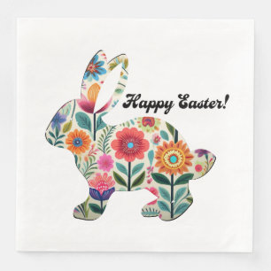 Verspielter Osterhase Silhouette Personalizable Serviette