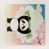 Verspielter Panda mit Bambus-Puzzle Puzzle (Horizontal)