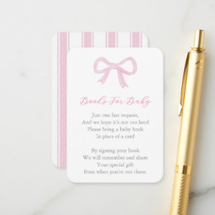 Verspielter rosa Schleifen-Baby-Shower - Bring ein Begleitkarte